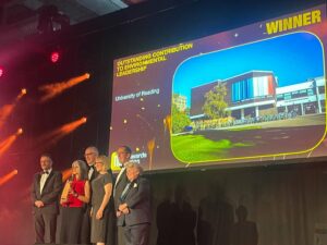 University of Reading representatives collect THE award