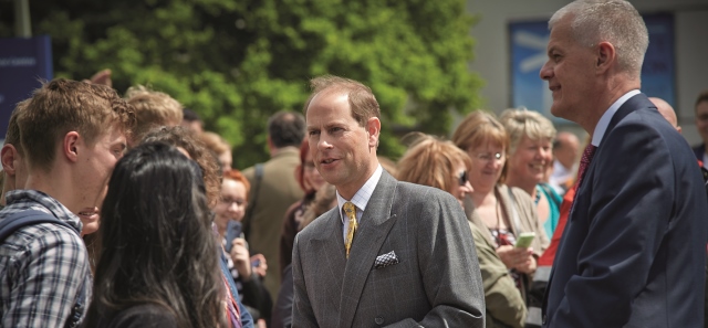 Earl of Wessex and the Vice-Chancellor David Bell visit the Meteorology department
