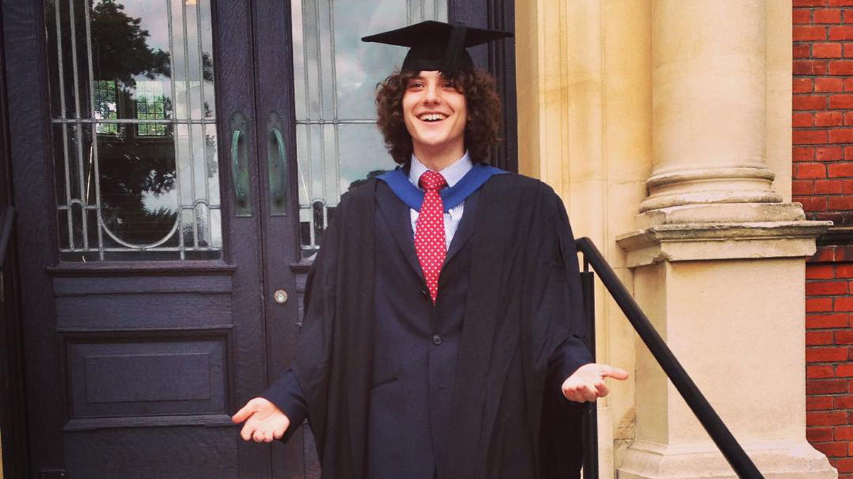 classics student alex heavens graduating