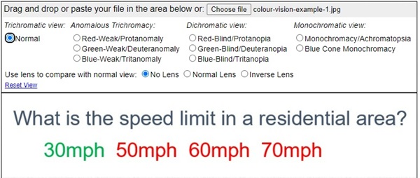 Coblis Colour blindness simulator normal vision