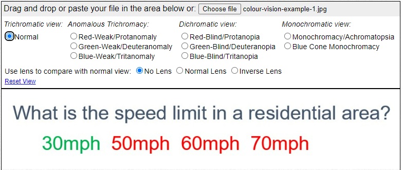 Coblis Colour blindness simulator normal vision