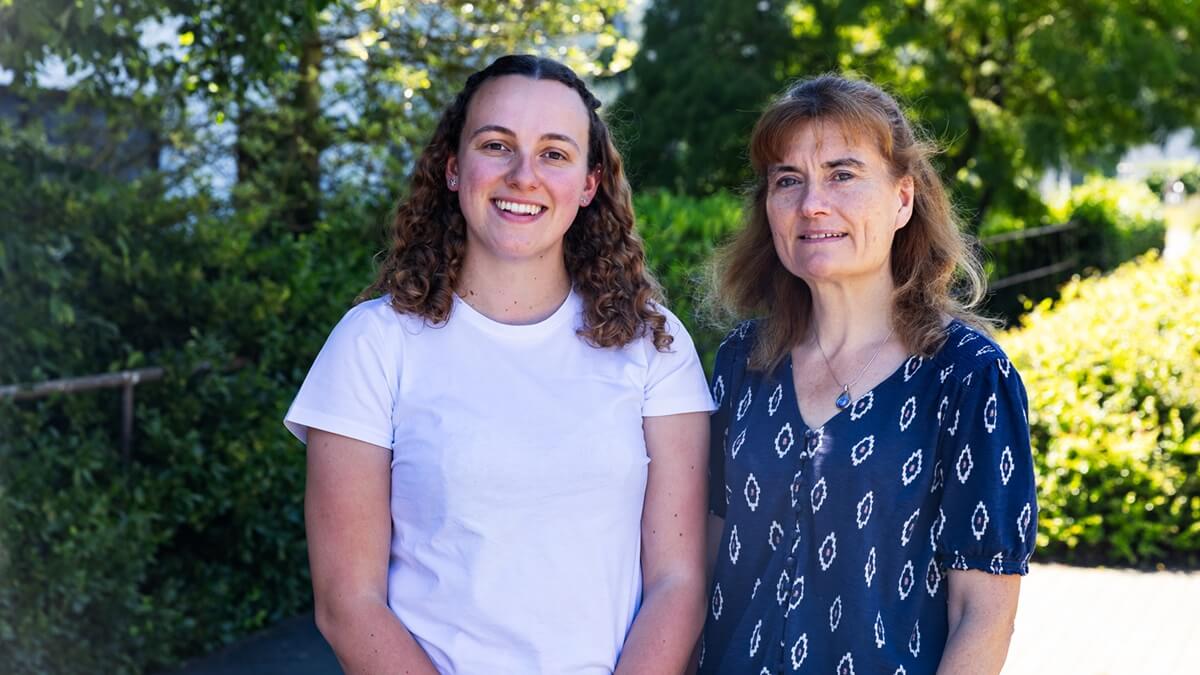 PhD researcher Holly Giles with her supervisor, Lisa Methven