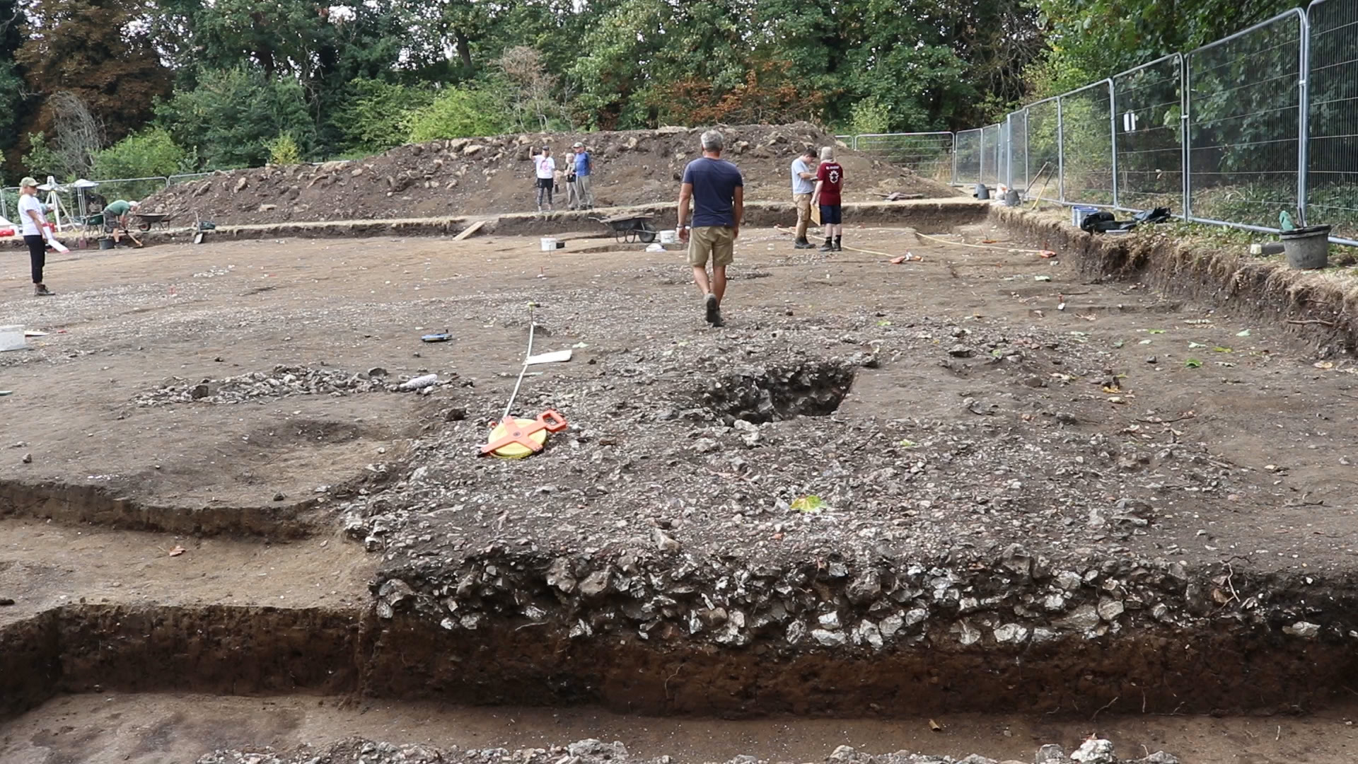 A roadway within the Cookham monastery site