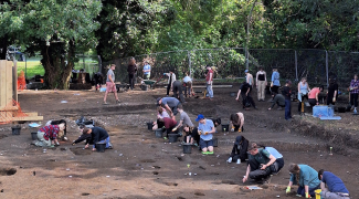Students digging at Cookham