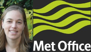 Professor Helen Dacre photo next to Met Office logo