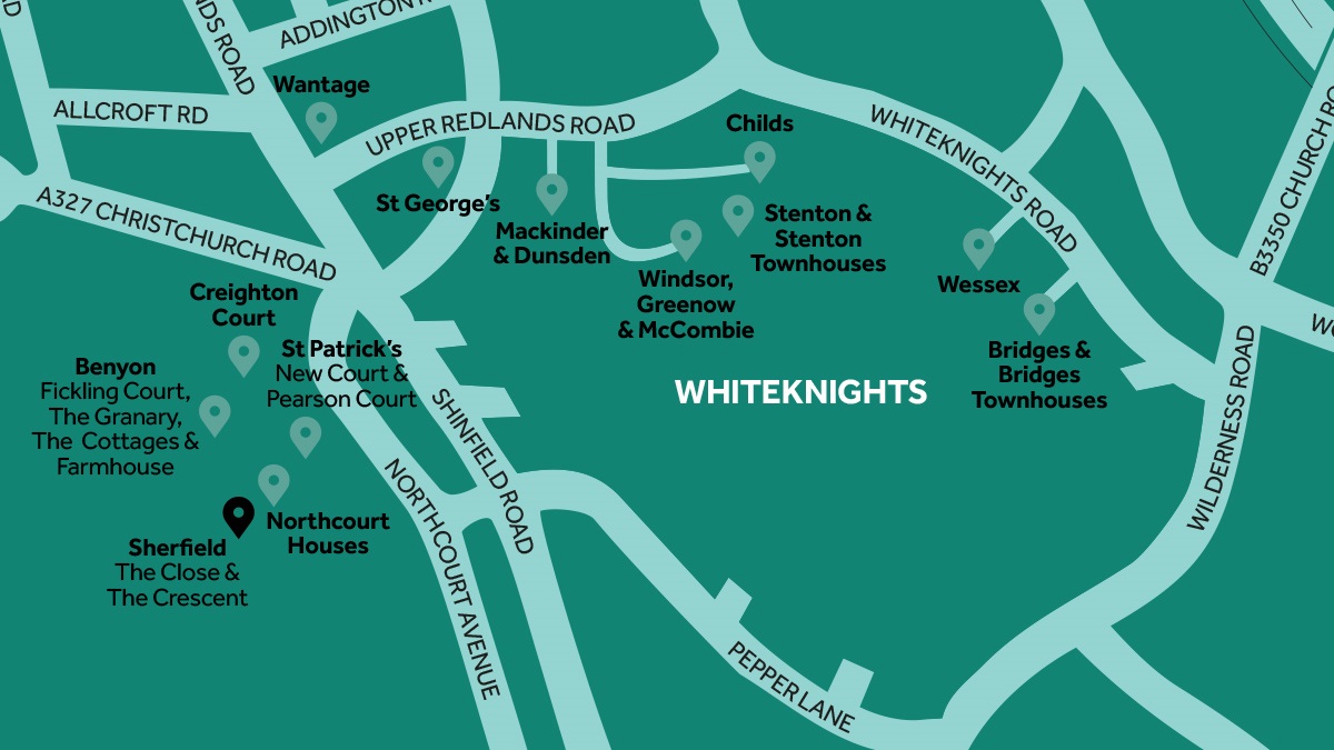 Sherfield Hall map