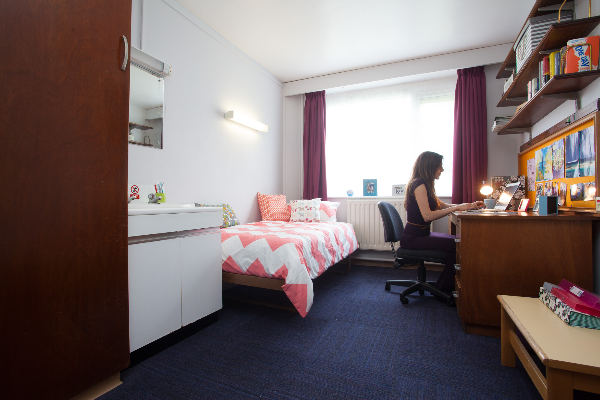 Student working in a St Patrick's Hall room