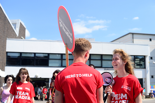 Student ambassadors on Whiteknights campus
