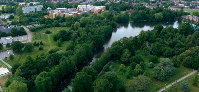 Aerial footage of the Whiteknigths lake.